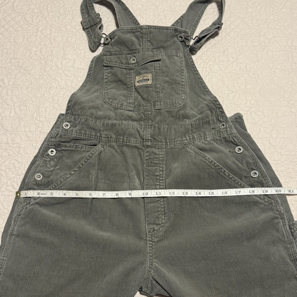 VTG Old Navy Overalls Unisex Small Gray Corduroy Y2K Grunge Skater Carpenter 90s - Picture 14 of 14